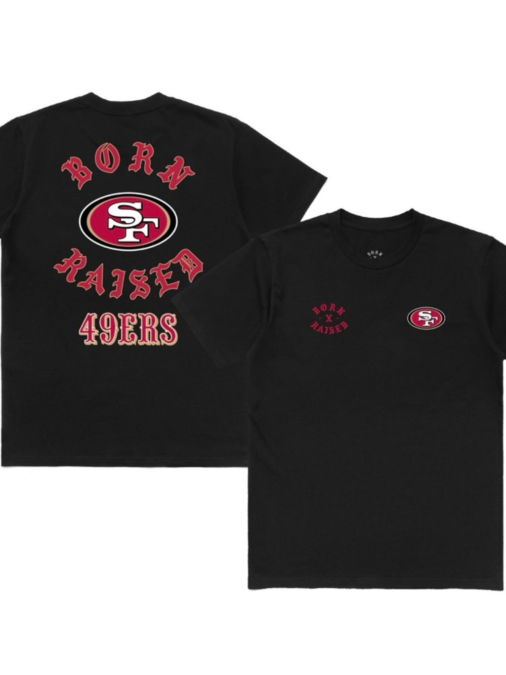 BORN X RAISED Black San Francisco 49ers Graphic Tee
